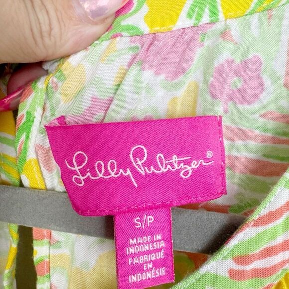 LILLY PULITZER X TARGET | Happy Place Romper in Challis Yellow Women’s Size S - Picture 7 of 11